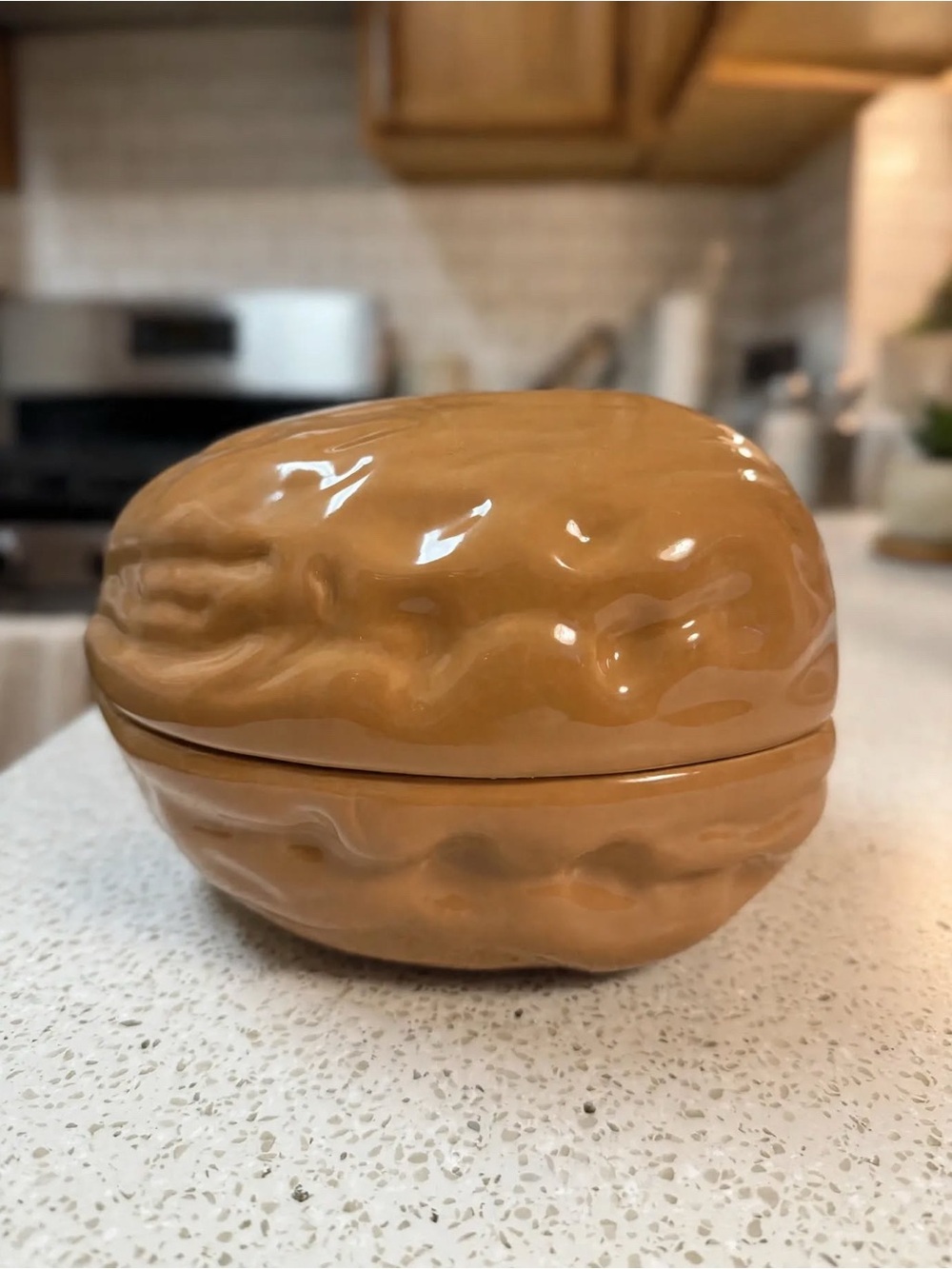 Ceramic Walnut Snack Dish